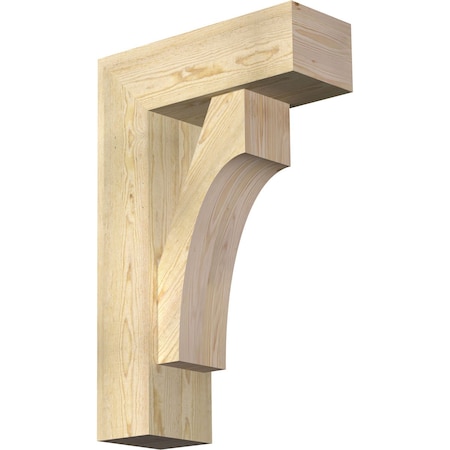 Ekena Millwork Westlake Block Rough Sawn Bracket w/ Offset Brace, Douglas Fir, 8"W x 22"D x 34"H BKT0806X22X34WTL05RDF